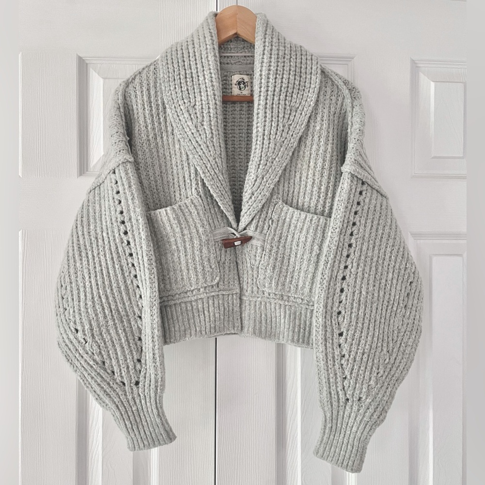 Free People Gray Knit Cardigan